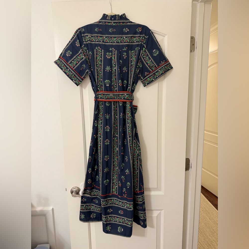 NWT- Entro navy multi floral print cotton maxi shirt dress size M - Picture 8 of 8